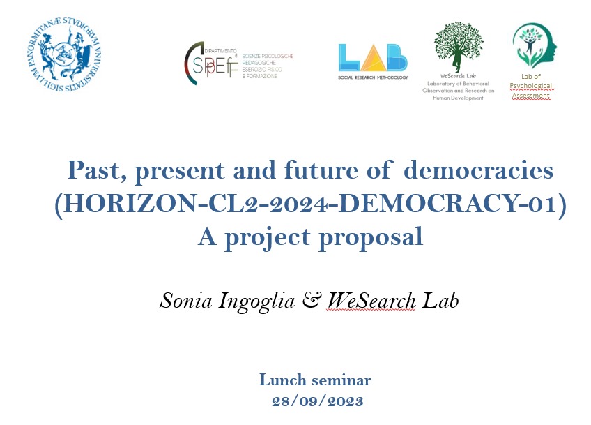 Past, present and future of democracies (HORIZON-CL2-2024-DEMOCRACY-01) - Sonia Ingoglia