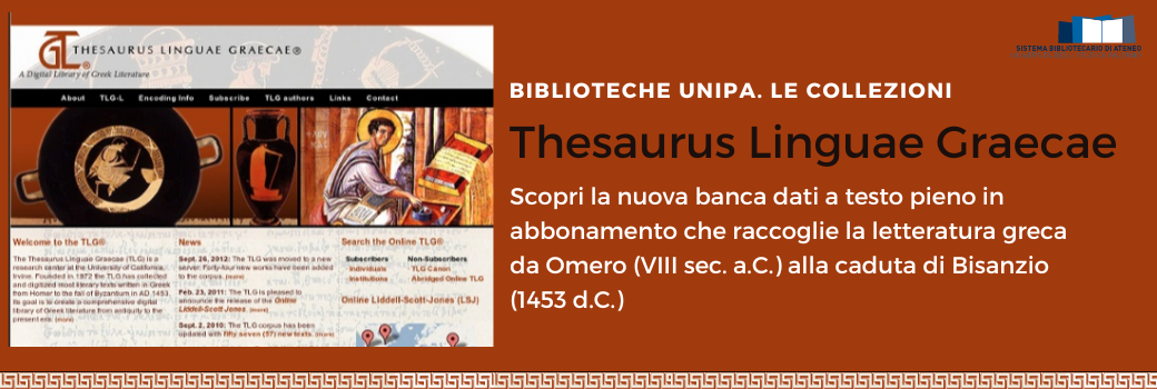 Thesaurus Linguae Graecae: nuovo abbonamento 