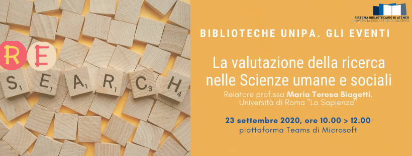 Seminario La valutazione della ricerca nelle scienze umane e sociali banner