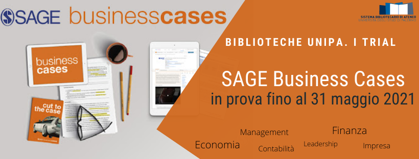 SAGE Business Cases in prova per la Comunità accademica fino al 31 maggio