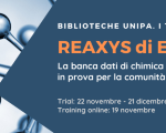 Reaxys di Elsevier: trial (22/11/2021 - 21/12/2021) + training (19/11/2021)