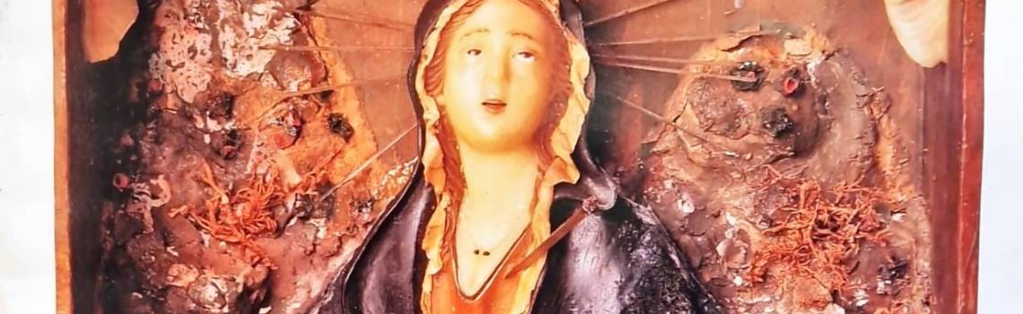 Immagine dell’Addolorata, protettrice degli zolfatari, 2. metà XIX secolo, in Addamo, Sebastiano, Zolfare di Sicilia, Palermo, Sellerio, 1989 (Tav. 107).