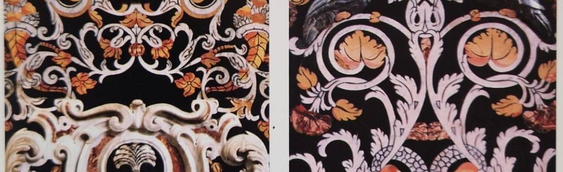 Esempi di decorazioni ad intarsio con marmi siciliani presso la Chiesa di Santa Maria del Gesù (Palermo), in Montana, Giuseppe - Gagliardo Briuccia, Valentina, I marmi e i diaspri del barocco siciliano: rassegna dei materiali lapidei di pregio utilizzati per la decorazione ad intarsio, Palermo, Flaccovio, 1998 (Tavv. 3 - 4).