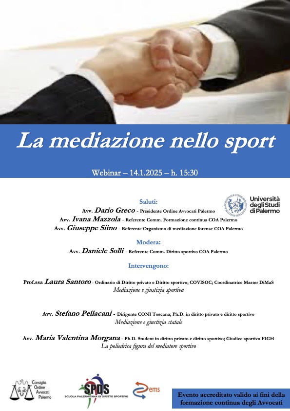 Mediazione nello Sport - Locandina