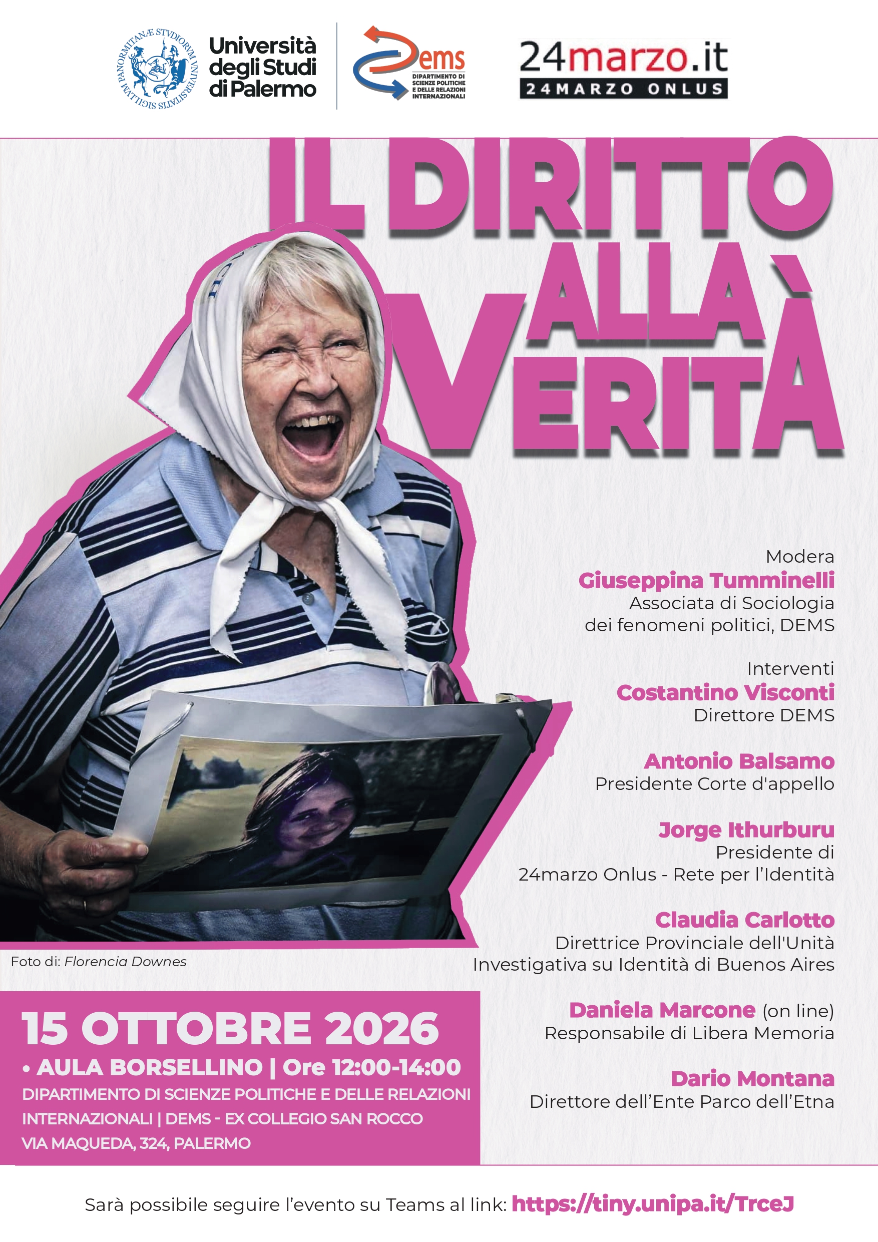 Locandina evento Il diritto alla verit&agrave;