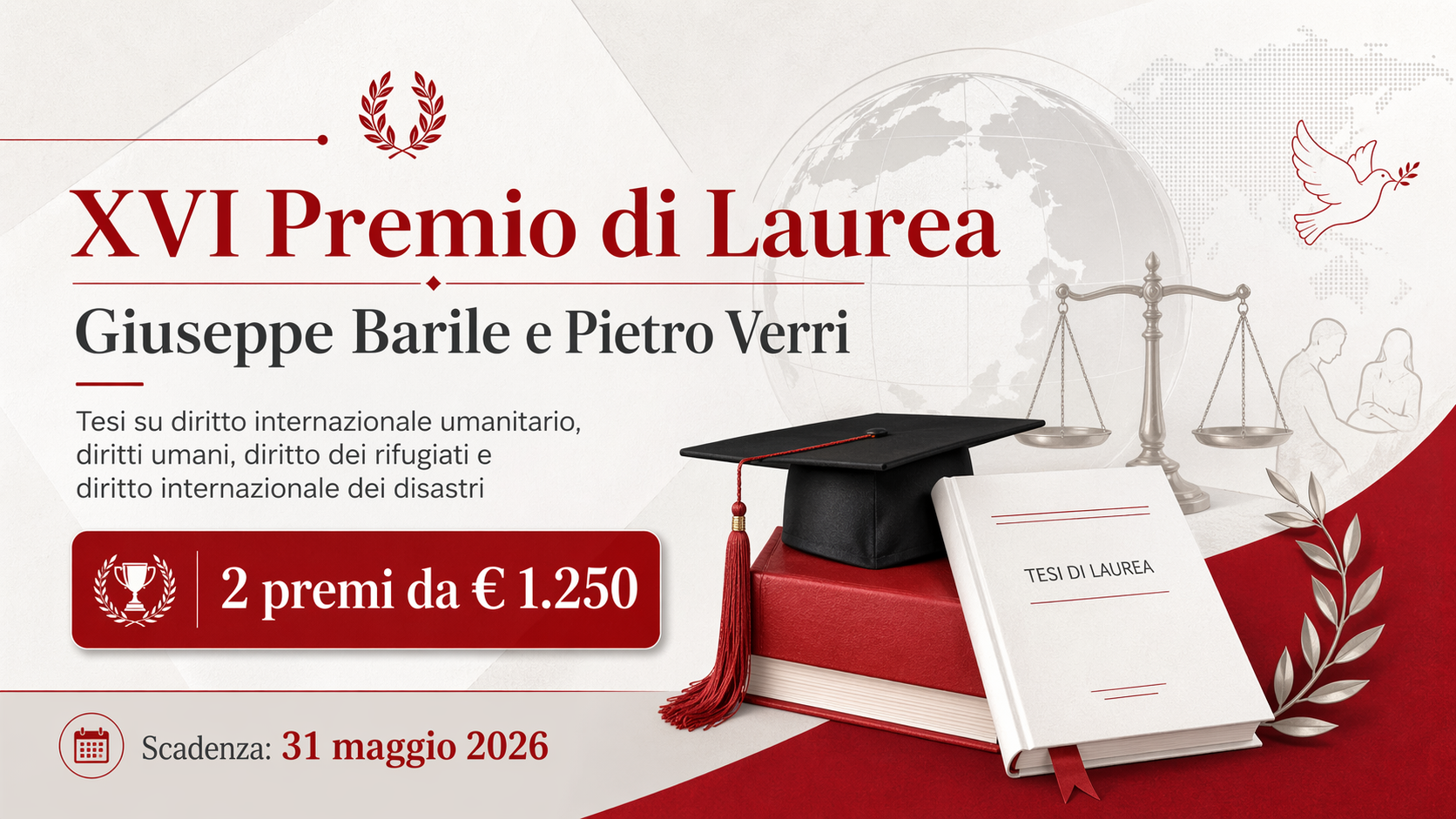 Locandina XVI Premio di laurea Giuseppe Barile e Pietro Verri