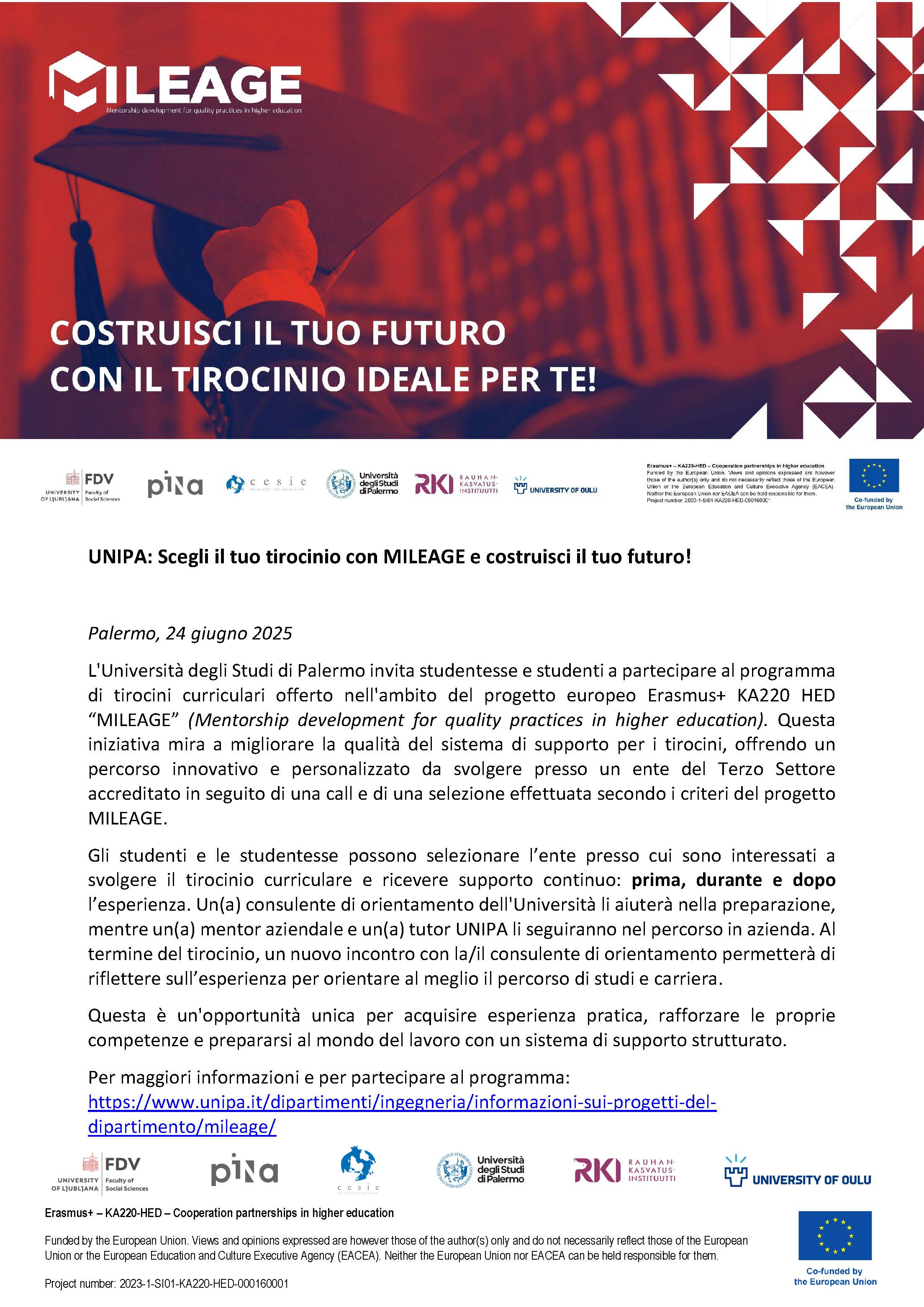 Locandina progetto MILEAGE