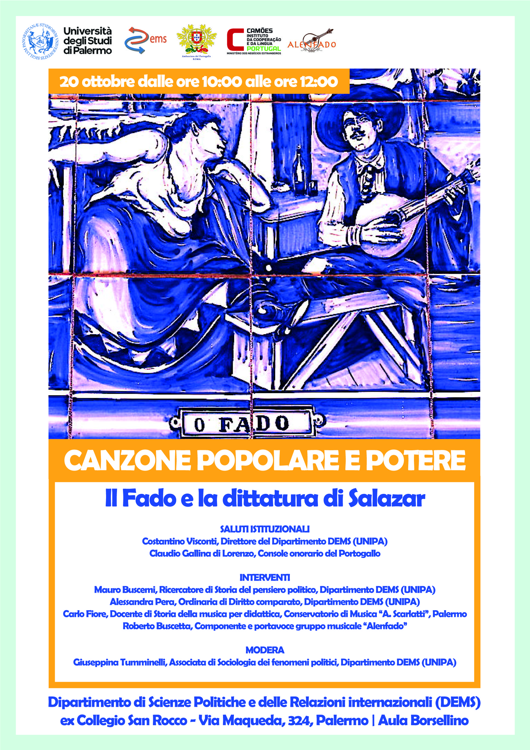 Locandina: Canzone popolare e potere – Il Fado e la dittatura di Salazar