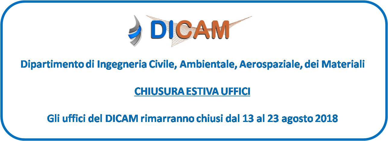 chiusura estiva dicam 2018