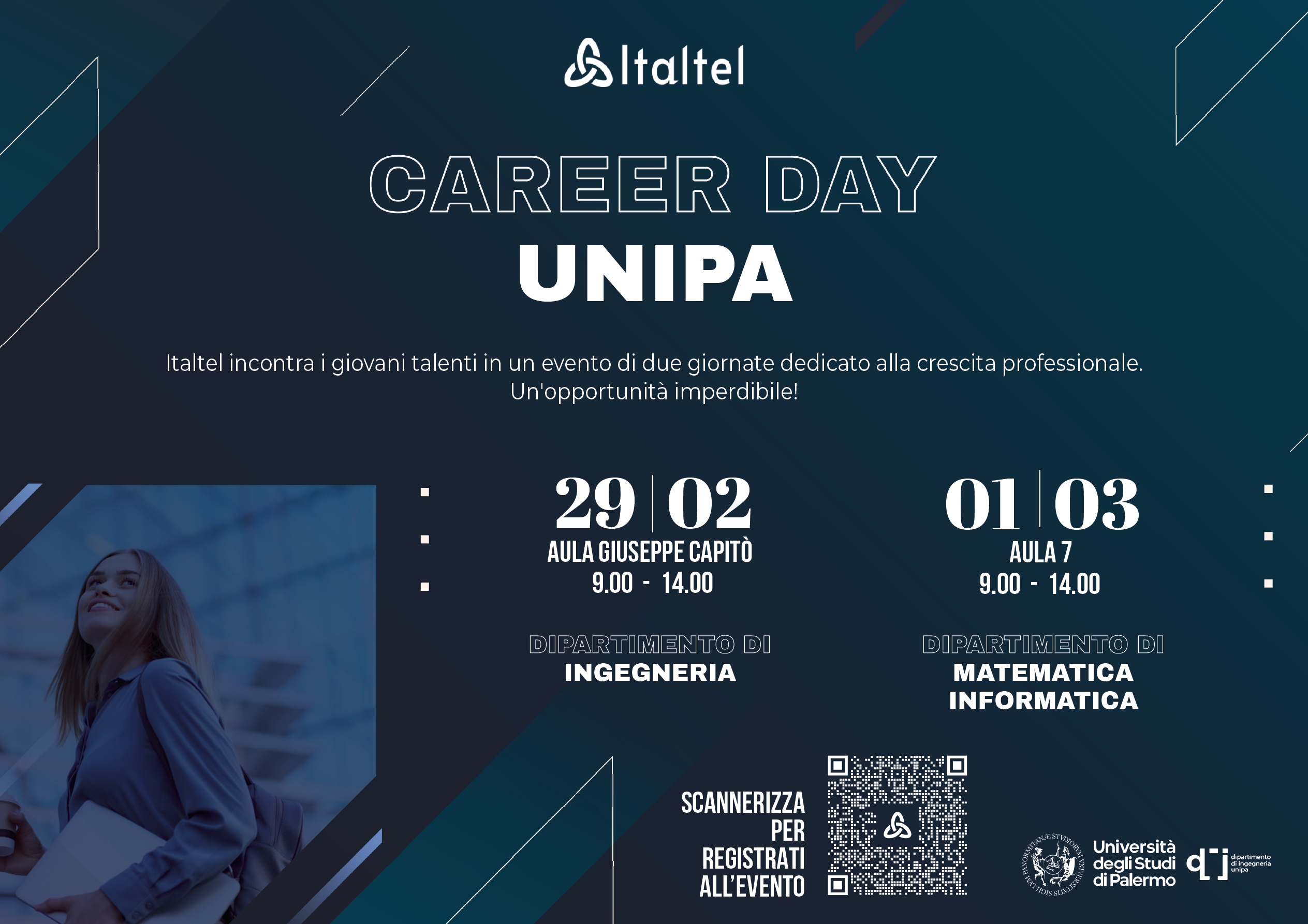 Locandina Italtel con logo unipa