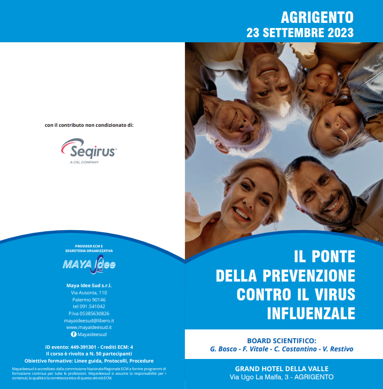 IL PONTE DELLA PREVENZIONE CONTRO IL VIRUS INFLUENZALE 23 settembre 2023 IL PONTE DELLA PREVENZIONE CONTRO IL VIRUS INFLUENZALE 23 settembre 2023