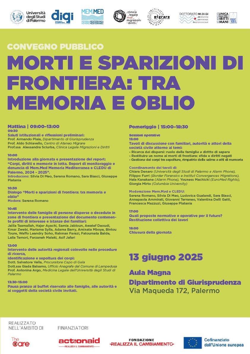 MORTI E SPARIZIONI DI FRONTIERA TRA MEMORIA E OBLIO