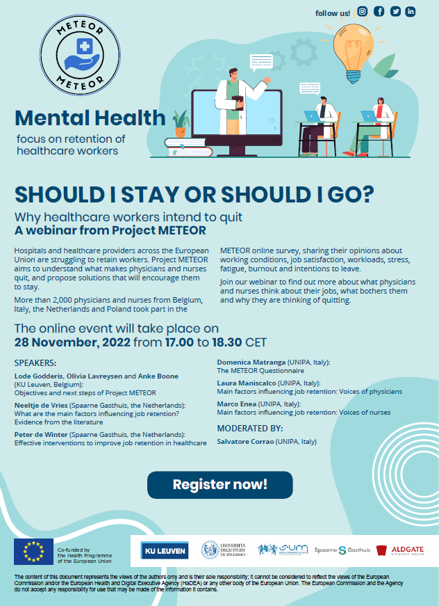 Webinar Should I Stay or should I go - Why healthcare workers intend to quit_locandina