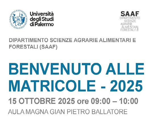 Benvenuto alle matricole SAAF 2025