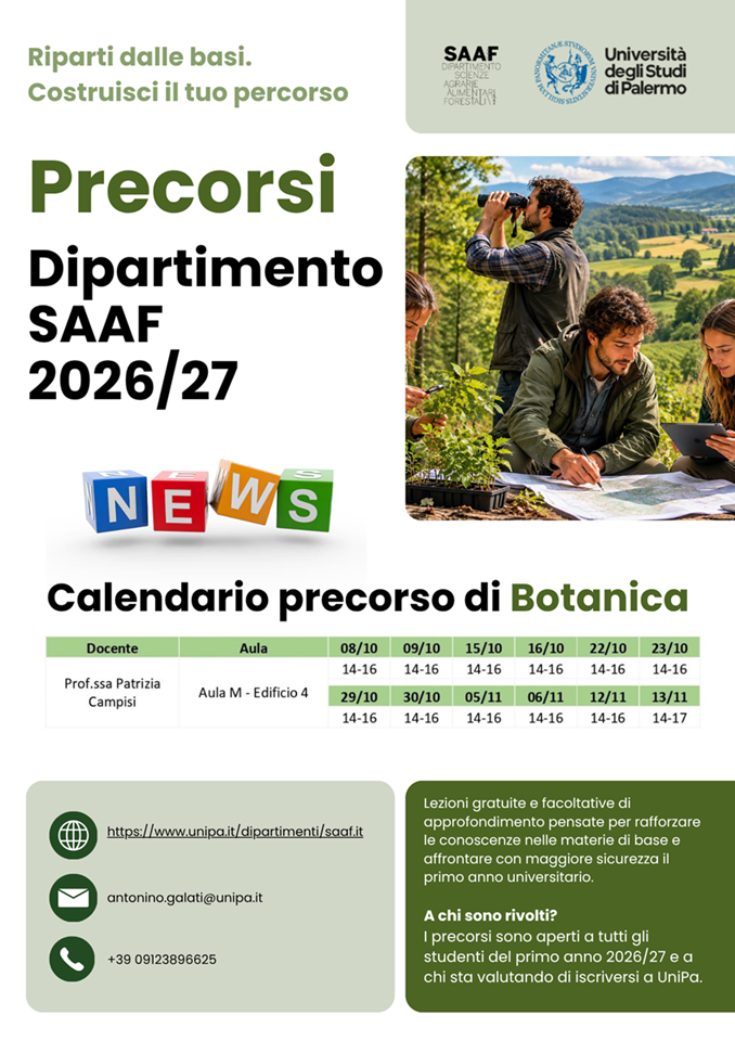 Calendario precorso botanica 2026 Calendario precorso botanica 2026