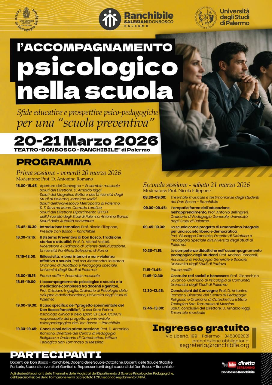 Avviso – Convegno “L’accompagnamento psicologico nella scuola” (20–21 marzo 2026)