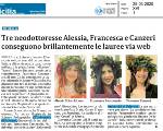 QUOTIDIANO | Tre neodottoresse Alessia, Francesca e Canzeri conseguono brillantemente le lauree via web