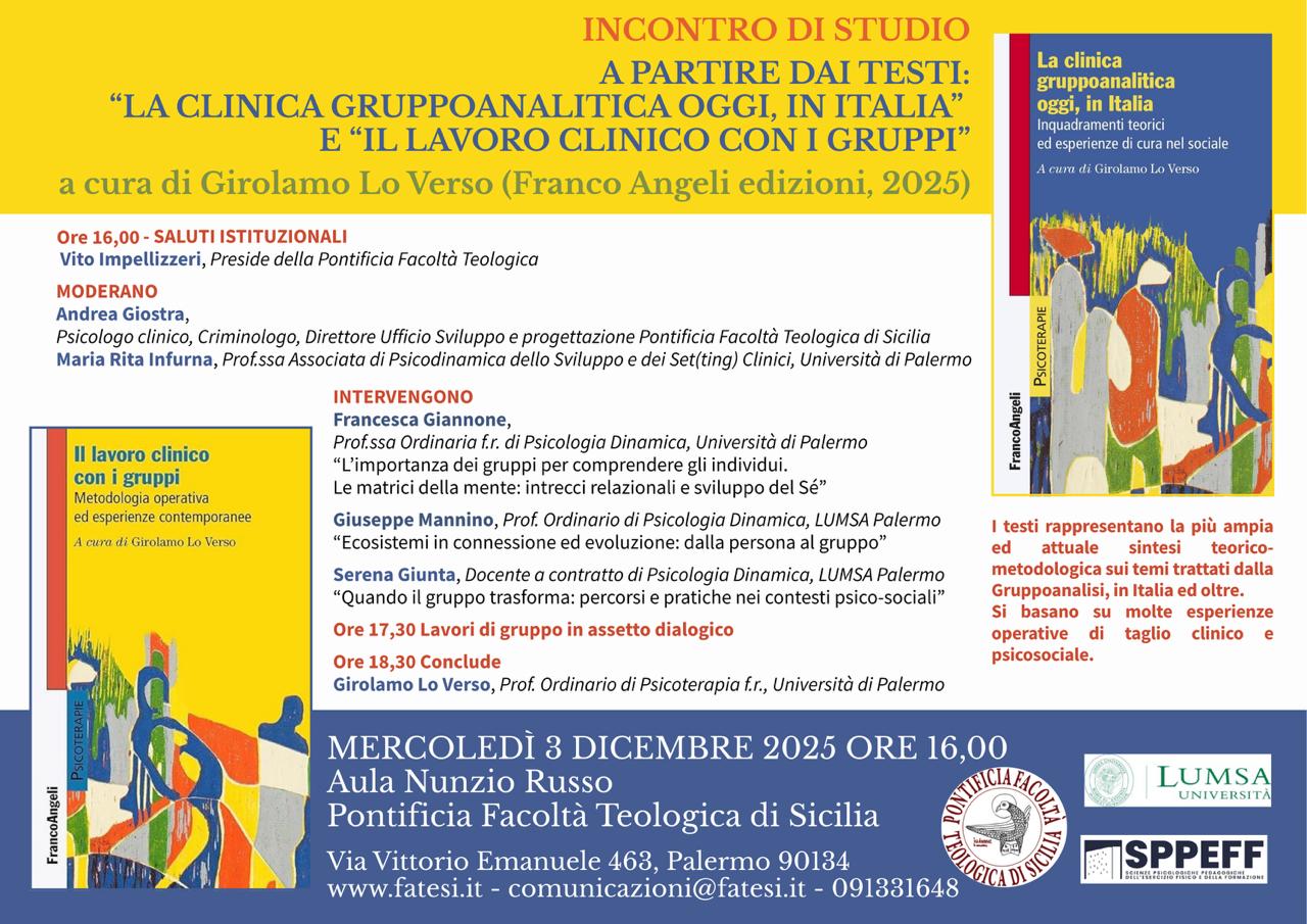 Incontro di studio a partire dai testi "La clinica gruppoanalitica oggi, in Italia" e "Il lavoro clinico con i gruppi"