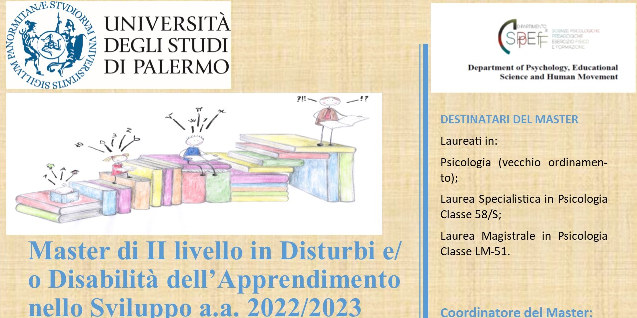 Master in Disturbi e/o Disabilità dell'Apprendimento nello Sviluppo