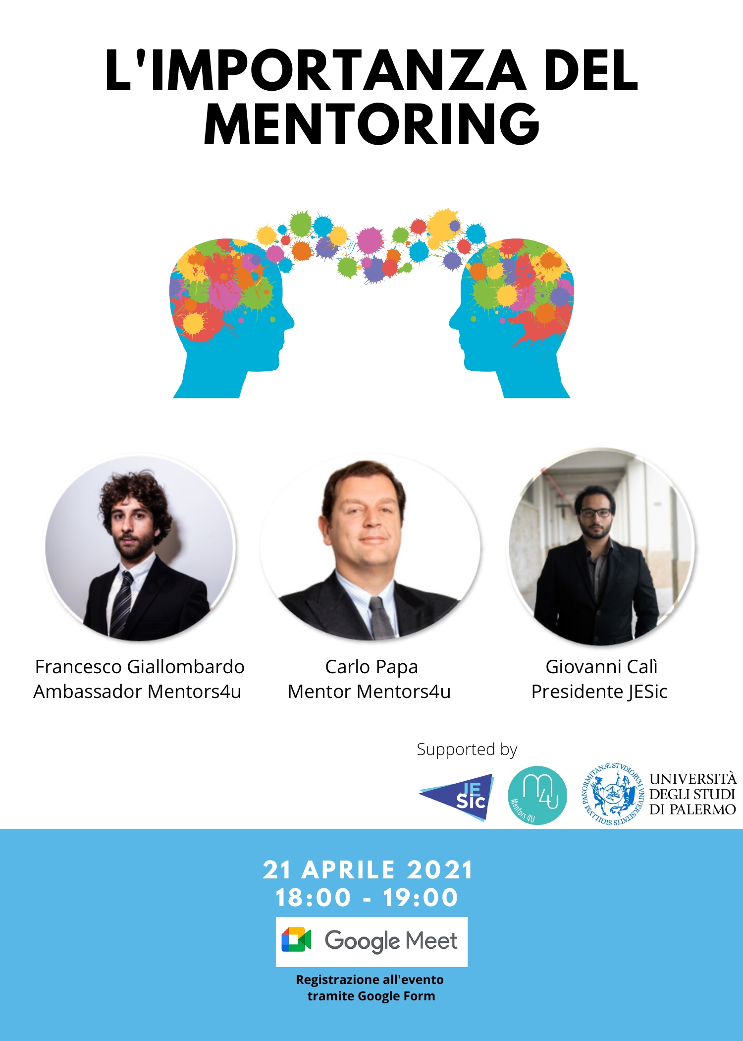 Locandinda Mentors4u - JESic_Mentoring 21 aprile 2021