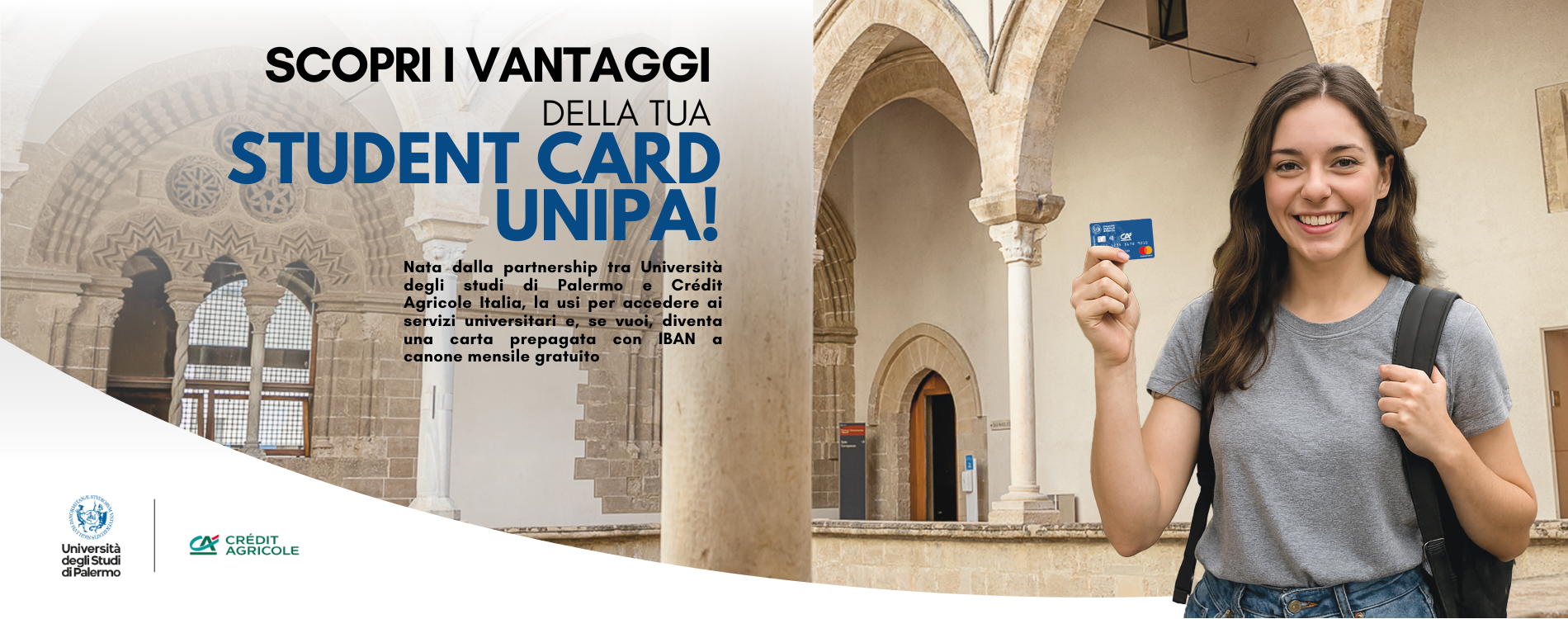 Innovazione e servizi per la comunità studentesca: UniPa lancia la nuova Student Card con Crédit Agricole Italia
