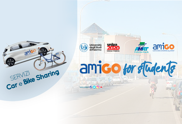 Bando per abbonamento AmiGO Car Sharing e Bike Sharing by AMAT gratuito per studenti UniPa - scadenza prorogata ed estensione a dottorandi e specializzandi
