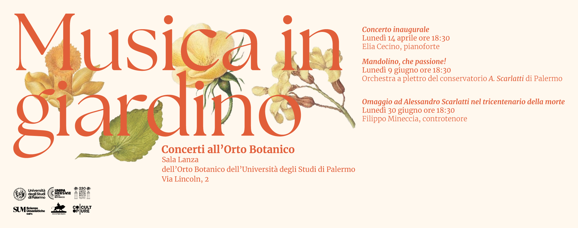“Musica in giardino” – Concerti all’Orto Botanico