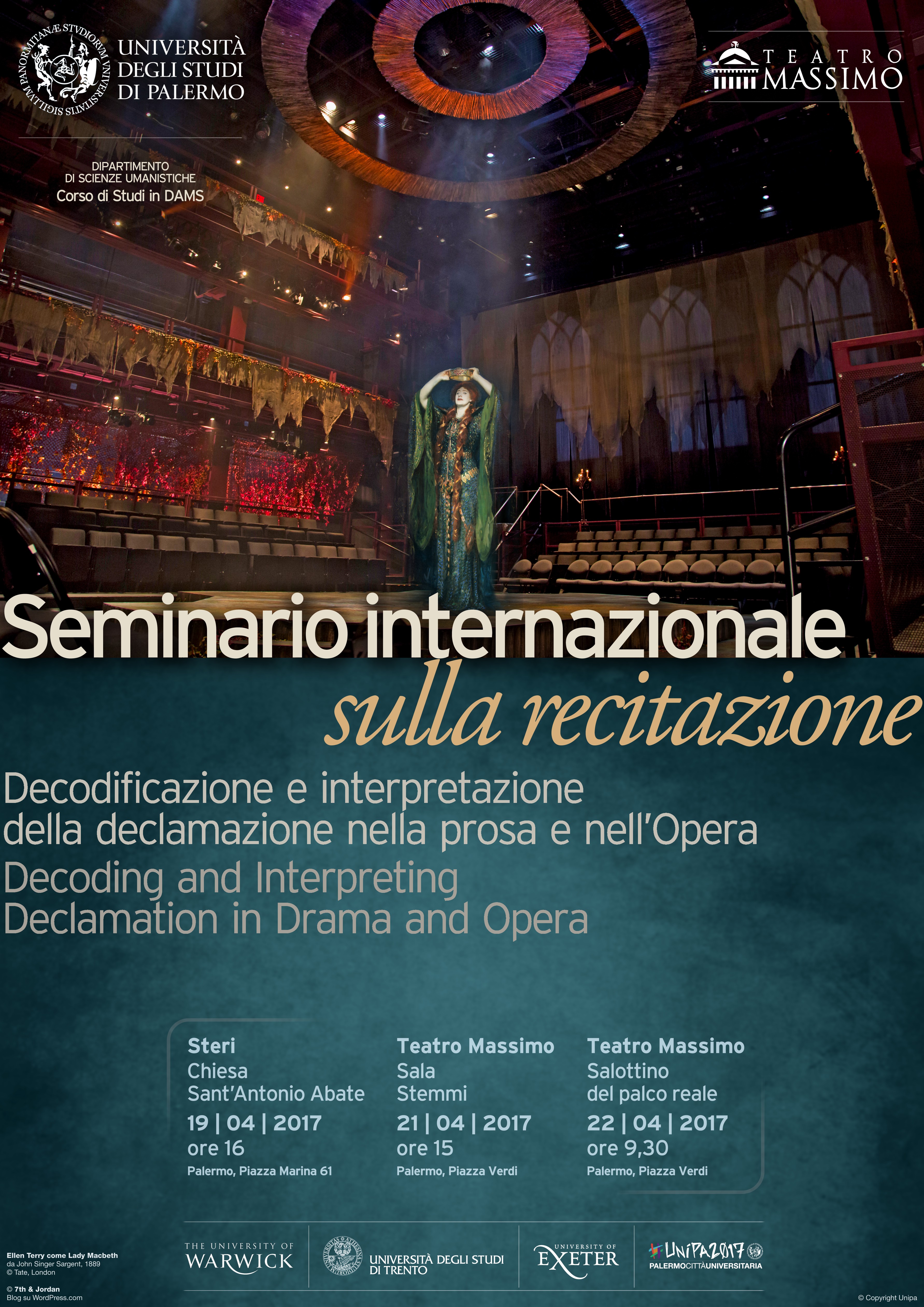 locandina Seminario recitazione DAMS