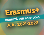 Bando di selezione Erasmus+ Mobilità per studio A.A. 2021/2022 - EU Programme Countries | Pubblicazione graduatoria definitiva del 14 maggio 2021