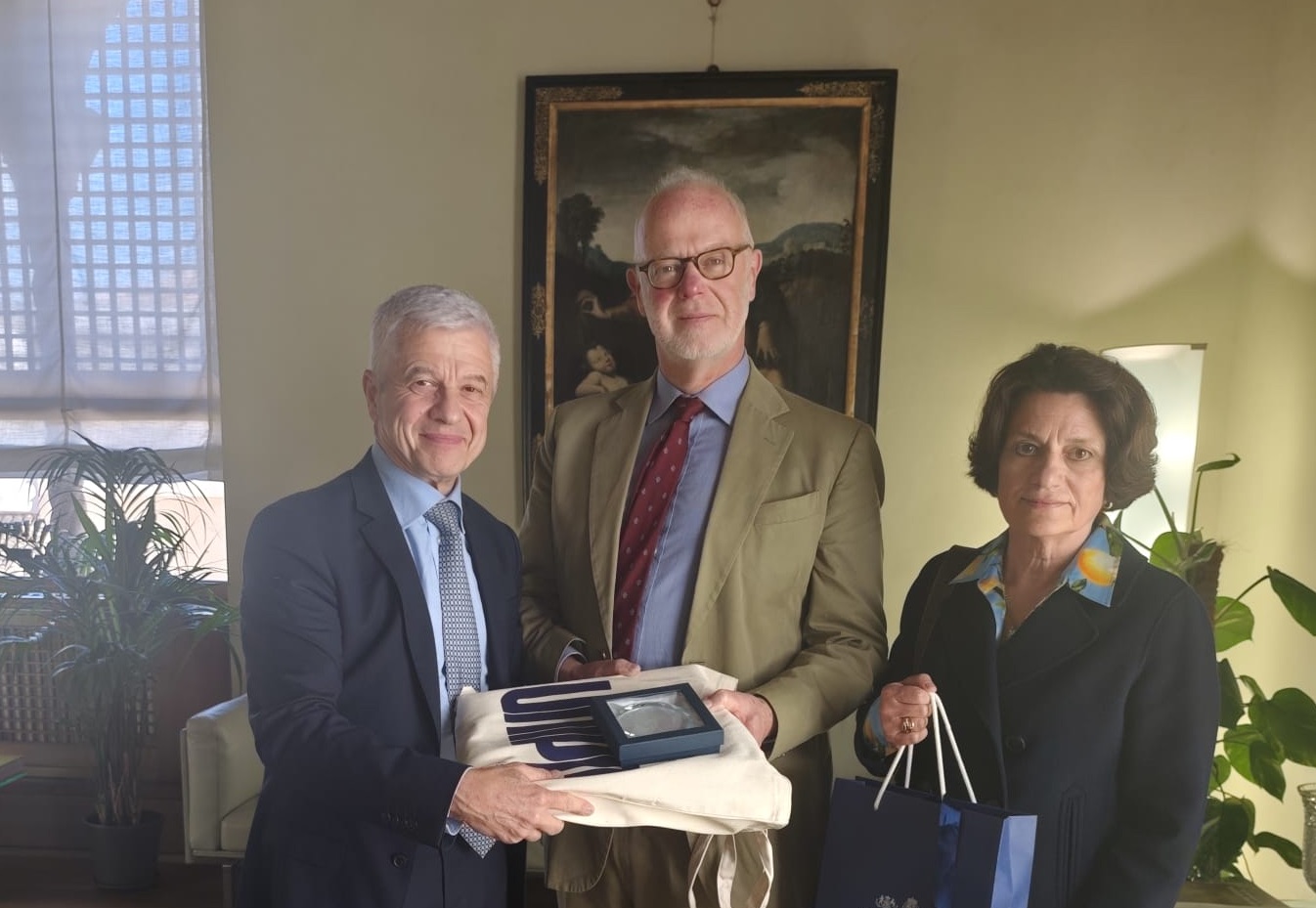 Il conte di St Andrews e Rettore della University of Greater Manchester, George Windsor, in visita allo Steri