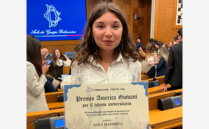 Premio America Giovani 2026 ad Alice Mammina del Dipartimento di Scienze Umanistiche