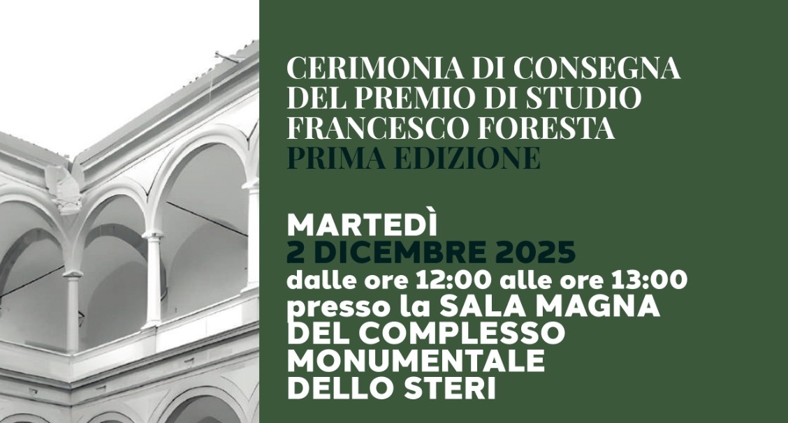 Cerimonia di consegna del Premio di Studio Francesco Foresta - Prima edizione