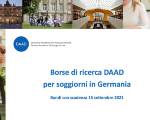 Borse di ricerca DAAD per brevi soggiorni di ricerca in Germania