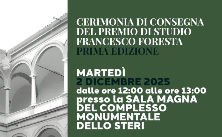 Cerimonia di consegna del Premio di Studio Francesco Foresta - Prima edizione