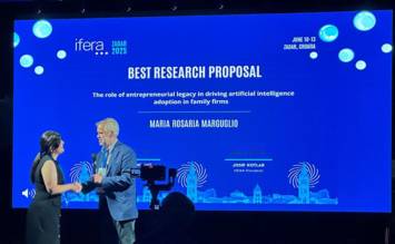 Alla dott.ssa Maria Rosaria Marguglio il riconoscimento "Best Research Proposal" della International Family Enterprise Research Academy