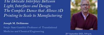Seminario "The Delicate Interplay Between Light, Interfaces and Design: The Complex Dance that Allows 3D Printing to Scale to Manufacturing"