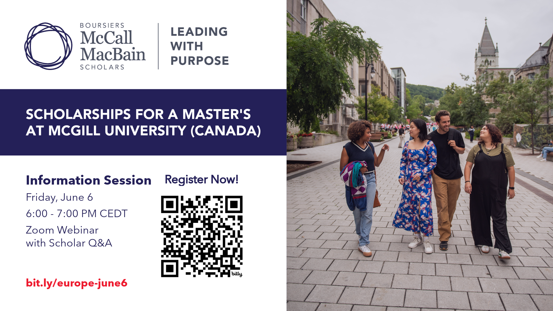 McCall MacBain Scholarships Information Session - Europe 2 McCall MacBain Scholarships Information Session - Europe 2